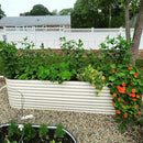 Vego Garden 32" Extra Tall Oval Metal Raised Garden Bed Kit - 9 in 1 Modular Planter Box for Vegetables, Flowers, Fruits - Pearl White by CozyNest Decor