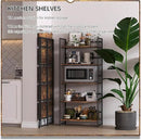 4NM No Assembly 5 Tiers Folding Bookshelf, 59.4" H Foldable Storage Shelves Vintage Bookcase Standing Racks Study Organizer Home Office - Rustic Brown Black by CozyNest Decor