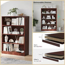 Bookshelf, Open Modern Bookshelf, 4 Shelf Bookcase with Freestanding Display Storage, Wooden Book Shelf for Bedroom, Living Room, Dinning Room, Office, 48 Inch, Brown by CozyNest Decor
