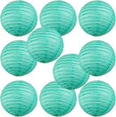 WYZworks - Round Paper Lanterns 10 Pack (Sea Green, 12") - Hanging Paper Lanterns Lamp for Wedding, Birthday, Party and Home Decorations with 8", 10", 12", 14", 16" Option by GreenHaven Gardens