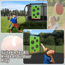 jumpfly Trampoline Football Game Accessories, Toss Throwing Target Net Fits 8 FT/10 FT/12 FT/14 FT Recreational Trampolines with Two Footballs - Trampoline Indoor Outdoor Party Games for Kids by TinyTreasures Baby Boutique