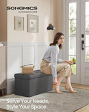 SONGMICS MAZIE Collection - 30 Inches Folding Storage Ottoman Bench, Ottoman Foot Rest, End of Bed Bench, Storage Chest, Load 660 lb, for Living Room, Bedroom, Entryway, Dark Gray ULSF47K by CozyNest Decor