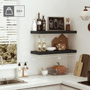 Black Floating Shelves for Wall Mounted, 24 inchs x 9.1” Deep x 1.5” Thick Wall Shelves for Bedroom, Living Room, Bathroom，Kitchen, Office, Home Decor Shelf with Invisible Bracket - Set of 2 by CozyNest Decor
