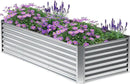 6x2x2FT Galvanized Raised Garden Bed,Planter Raised Beds-Metal Garden Box,Large Plant for Outdoor Planting, Vegetables Bed,Flower,Herb-Sliver by GreenHaven Gardens
