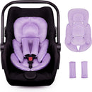 Infant Car Seat Insert for Newborn Girls Boys, Summer Mesh Baby Carseat Head Support with Strap Pads, Soft Reversible Baby Car Seat Insert Cushion Pad for Car Seat, Stroller, Bouncer, Swing, Purple by TinyTreasures Baby Boutique