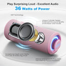 MIATONE Portable Bluetooth Speaker 36W Stereo Sound Bass Boost, 24H Playtime Bluetooth 5.3 TWS Pairing (Pink) by TinyTreasures Baby Boutique