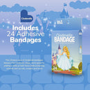BioSwiss Bandages, Princess Cinderella Shaped Self Adhesive Bandage, Latex Free Sterile Wound Care, Fun First Aid Kit Supplies for Kids and Adults, 24 Count by TinyTreasures Baby Boutique
