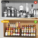 RCHYFEED Spice Rack Organizer for Cabinet Pantry,4 Tier Spice Rack Countertop,Tierd Spice Organization Easy Visibility, Depth Adjustable Seasoning Organizer for Cabinet (Black, 2Pack) by CozyNest Decor