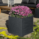 SUNNYPARK Set of 2 Large Square Planter with Removable Liner, All-Weather PE Rattan Modern Planters Indoor Outdoor Flower Plant Pots Garden Box Patio Yard Front Porch Deck by CozyNest Decor