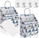 2pcs Small Wall Hanging Organizer Bag, Linen Fabric Door Hanging Storage Basket with Pockets, Waterproof Bin for Kitchen, Bedroom, Office, RV Camper (Triangle) by CozyNest Decor