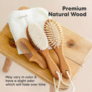 Baby Hair Brush and Comb Set for Newborn - Wooden Baby Hair Brush Set with Soft Goat Bristle, Baby Brush Set for Newborns, Baby Brush and Comb Set Girl, Boy, Toddler Cradle Cap Brush(Oval, Golden Oak) by TinyTreasures Baby Boutique