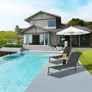 Outdoor Chaise Lounge Chair, Foldable & Assemble-Free, 6 Adjustable Positions, Durable Rust-Resistant Frame, Portable Outdoor Pool Lounge Chairs for Pool Patio Beach, Black by GreenHaven Gardens