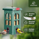 Kingsyard Upgraded Rainproof Bird Feeder for Outdoor Hanging - Metal Feeding Port, Recycled Plastic Wild Bird Feeder with Metal Mesh Tray for Goldfinch Small Bird, Garden Yard Decoration, Green by GreenHaven Gardens