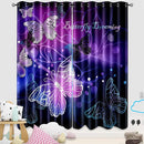 Butterfly Window Curtain Panels Purple Blackout Girls Curtains for Bedroom 2 Panels Curtains 84 inch Length for Girls Bedroom Nursery Room Grommet Top Thermal Insulated Curtains, 82" x 84" by TinyTreasures Baby Boutique