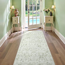 Sage 3x7 Runner Rug for Hallways Bed Side Kitchen, Boho Washable Distressed Low-Pile Floor Entryway Long Bathroom Mat, Non-Slip Laundry Room Washstand Front Carpet Green 36x84 Inch by TinyTreasures Baby Boutique