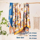 Boho Throw Blanket, 100% Cotton Ultra Soft Luxury Throw Rustic Quilt, 60"x80" Floral Bird Butterfly Farmhouse Decor Bed Blankets, All Season Rustic Reversible Bohemian Throw for Bed - Yellow by CozyNest Decor