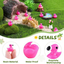 200PCS Mini Resin Animals Cute Rose Pink Tiny Flamingo Ducks, Miniature Figures to Hide, Small Animal Toys Accessories Bulk for Topper Garden Dollhouse Landscape Aquarium Ornaments DIY Crafts & Decor by GreenHaven Gardens
