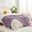Snuggle Sac Buttery Purple Throw Blanket for Couch, Reversible Super Soft Knitted Blankets, Warm Cozy Knit Fuzzy Plush Lightweight Throws Dupes for Sofa, Bed, Picnic, Purple, 50 x 70 inches by TinyTreasures Baby Boutique