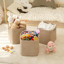 OIAHOMY Storage Cubes 11 Inch Storage Bins-3-Pack, Cotton Rope Woven Baskets for Organizing, Square Storage Baskets for Shelves Organizer, Classroom, Kids Toy Bins, Closet, Baby Nursery-Brown by TinyTreasures Baby Boutique