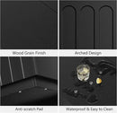 Lift Top Coffee Table with Storage, Modern Coffee Table with Arched Design, 31.5" Square Tea Table with Wood Grain, Minimalist Multifunctional Center Table for Living Room, Office, Black by CozyNest Decor