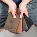 Polare Luxury RFID Blocking Leather Passport Holder Travel Wallet For Men and Women (Dark Brown Compass) by TinyTreasures Baby Boutique