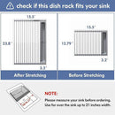 Over The Sink Dish Drying Rack for Kitchen, Expandable (12.8"-23.8" D x 15.5" W) Roll Up Dish Drainer with The Function of Fordable, Rust Proof, Large Sink Cover with Removable Utensil Holder by CozyNest Decor