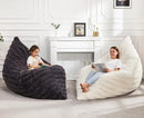 Hobestluk 3 in 1 Bean Bag Chair Giant Bean Bag Chairs for Adults with Ripple Cover Convertible Bean Bag Floor Cushion with Machine Washable Cover for Living Room (Ripple Dark Grey) by CozyNest Decor