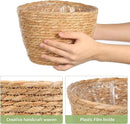 Woven Straw Flower Pot Seagrass Planters Basket Garden Plant Pot Containers Wicker Rattan Vase Sundries Organizer Storage Bins for Indoor Outdoor Plants by CozyNest Decor