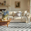 jinchan 5x7 Checkered Area Rugs for Kids Room - Machine Washable Soft Rug Modern Geometric Lattice Non-Slip Carpet for Nursery Playroom Classroom Living Room Bedroom Dining Room Home Office Grey by CozyNest Decor