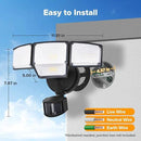 LUTEC 80W 9000LM LED Security Light Motion Sensor Outdoor Lights, 4 Head LED Flood Lights Outdoor 5000K Daylight, IP65 Waterproof, Motion Detected Lights for Outside, House, Garage, Yard (Black) by GreenHaven Gardens