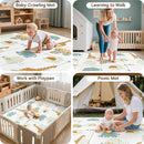 Foldable Baby Play Mat for Floor, PIGLOG 79x71 Extra Large Crawiling Play Mat for Babies, Waterproof & Portable Tummy Time and Non-Toxic Soft Foam Playmat for Infants, Toddlers by TinyTreasures Baby Boutique