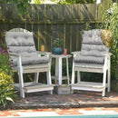 LVTXIII Outdoor 44x22-inch High Back Chair Cushions, Patio Solid Tufted Adirondack Chair Seat Cushions, Seasonal Replacement Rocking Chair Cushion with Ties, Set of 2, Strip Grey by GreenHaven Gardens