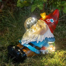 TIJNN Garden gnome Statue with Solar Lights. Funny Garden gnome Decorations for Your Yard, Outdoor Patio, Lawn, Gardens, Balcony or Home. Great Gift idea for Women and mums for Mother's Day. by CozyNest Decor