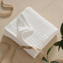 PHF 100% Cotton Waffle Weave Throw Blanket, Soft Lightweight Breathable Cozy Summer Throws for Couch Bed Sofa, Luxury Aesthetic Woven Blanket for Home Decor & Office, 50"x60", White by CozyNest Decor