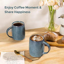 GBHOME Large Coffee Mugs Set of 4, 18oz Handmade Ceramic Coffee Mugs Set with Gradient color for Latte/Tea/Beer/Hot Cocoa, Dishwasher & Microwave Safe, Space blue by CozyNest Decor