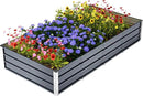 Galvanized Raised Garden Bed 7.5x4x1.3ft, 5 in 1 Durable Variable Planter Boxes Outdoor, Rust-Proof Metal Elevated Raised Beds for Gardening for Vegetables, Fruits, Flowers & Herbs by GreenHaven Gardens
