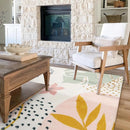 Lahome Pink Carpet for Living Room - 4x6 Area Rug for Bedroom Washable Non-Slip Boho Rug Throw Cute Soft Nursery Kids Rug, Abstract Botanical Print Indoor Rugs for Kitchen Entryway Laundry Dining Room by TinyTreasures Baby Boutique