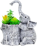 Elephant Gifts for Women Succulent Pots Indoor Elephant Planters for Plant Lovers Cute Outdoor Plant Pots Outdoor Garden Animal Decor Elephant Hug Stump Statue with Drainage Hole by GreenHaven Gardens
