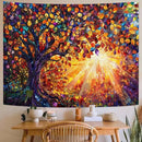 Lunerfex Tree of Life Tapestry Stained Glass Tapestry Wall Decor Tapestries for Bedroom Art Tapestries Wall Hanging for Bedroom Living Room Glass-Tree-03 60"x80" by CozyNest Decor