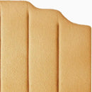 24KF Yellow Teddy Fabric Tufted for Queen Upholstered Headboard, Modern Vertical Channel Design Full Headboard with Stepped Silhouette Top Edge,6026-Q-Teddy Yellow by CozyNest Decor
