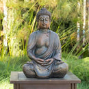 Alpine Corporation 15" Tall Indoor/Outdoor Meditating Buddha Statuary Décor by GreenHaven Gardens