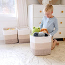 NaturalCozy 13x15x13 Kallax Storage Cubes Bins, 3 Pack | Cotton Rope Cube Storage Bin Woven Baskets for Organizing | Kallax Insert Storage Baskets for Shelves Organizer, Kids Toy, Closet Baby Nursery by TinyTreasures Baby Boutique