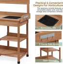 Yaheetech Potting Bench Outdoor Garden Work Bench Station Planting Solid Wood Construction for Horticulture w/Sink Drawer Rack Shelves Brown by GreenHaven Gardens