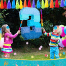 Sratte Number 1 2 3 4 5 6 7 8 9 Piñata with Stick Blindfold Confetti, Gradient Blue Piñata for Kids Boys Girls Birthday Party Anniversary Decorations Supplies(Number 3) by TinyTreasures Baby Boutique