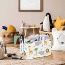 LANGYASHAN Rectangular Storage Bin Collapse Canvas Fabric Cartoon Storage Basket with Handles for Organizing Home Kitchen Boys and Girls Toys Office Closet Shelf Baskets (Rec animal) by TinyTreasures Baby Boutique