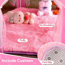 Princess Castle Tent with Rug for Girls Fairy Play Tents for Kids Hexagon Playhouse with Fairy Star Lights Toys for Children or Toddlers Indoor Games (Pink Princess Tent with Rug) by TinyTreasures Baby Boutique