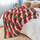 GONAAP Fuzzy Faux Fur Throw Blanket Stripe Red Brown Super Soft Cozy Plush Fuzzy Shaggy Blanket for Couch Sofa Bed (Stripe Red Brown, Throw(50"x60")) by CozyNest Decor