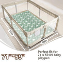 Baby Play Mats for Floor, 71”x59” Upgraded Thickness & Larger Super Soft Playmat for Babies and Toddlers, Foldable Washable, Upgrade Anti-Slip Crawling Mat for Playpen(Trees) by TinyTreasures Baby Boutique