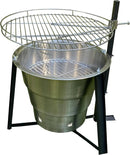 18-Inch Portable Campfire Pit & Grill - Stainless Steel Fire Pit with Raised Edge Grilling Rack by GreenHaven Gardens
