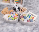 Shelf Storage Baskets for Organizing|Decorative Basket for Closet Storage|Toy Baskets&Bins|Small Woven Rope Baskets-13x8.66x5.11’’,Durable&Stylish,Oval 3 Packs Off White&Mixed Gray by TinyTreasures Baby Boutique